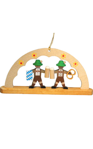 German Christmas Ornament: Oktoberfest Bavarians in Arch