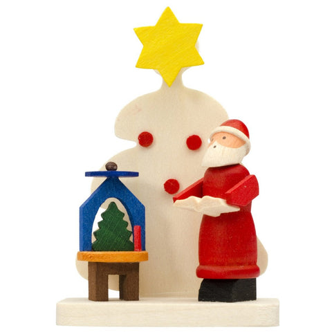 German Christmas Ornament: Tree with Santa & Pyramid