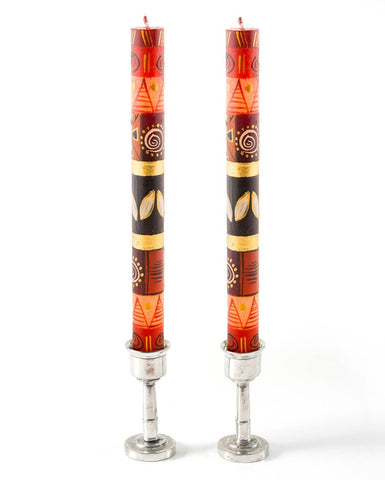 Pair of Hand Crafted Dinner Candles, Autumn