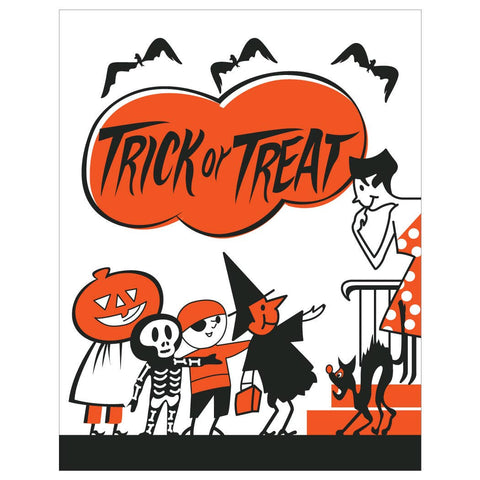Halloween Card: Trick Or Treaters at The Door