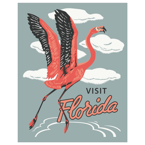 Greeting Card: Visit Florida Flamingo