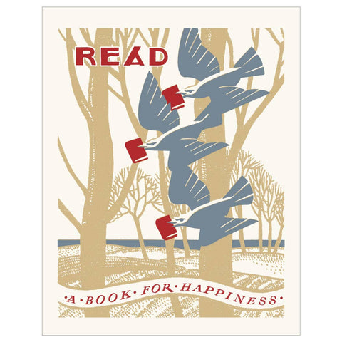 Greeting Card: Read A Book For Happiness