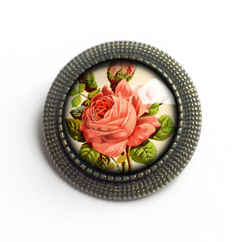 Victorian Tea Rose Brooch, Handmade in Detroit