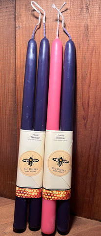Traditional Advent Beeswax Candles, Hand Dipped, Set of 4