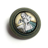 Alice in Wonderland "Drink Me" Brooch, Handmade in Detroit