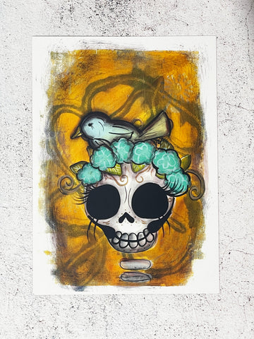 Day of the Dead Greeting Card: Bird Nest