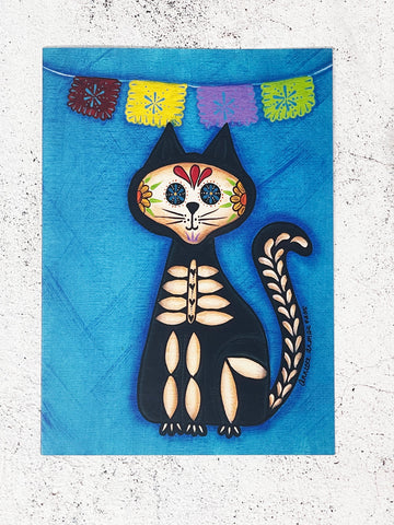 Day of the Dead Greeting Card: Gatito