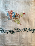 Millie's Tea Towels, Hand Embroidered: Happy Birthday Collection (2 to choose from)