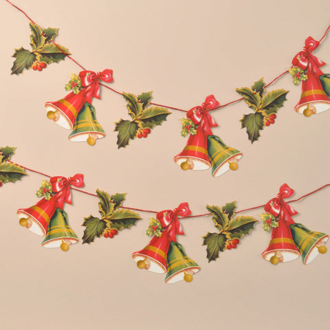 Christmas Paper Garland: Holly & Bells