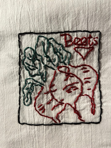 Millie's Tea Towels, Hand Embroidered: Seed Packets (9 to choose from)