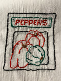 Millie's Tea Towels, Hand Embroidered: Seed Packets (9 to choose from)