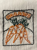 Millie's Tea Towels, Hand Embroidered: Seed Packets (9 to choose from)