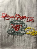 Millie's Tea Towels, Hand Embroidered: Tea Time (9 to choose from)