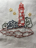 Millie's Tea Towels, Hand Embroidered: Lighthouses (8 to choose from)