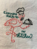 Millie's Tea Towels, Hand Embroidered: Flamingo Lingo Collection (9 to choose from)