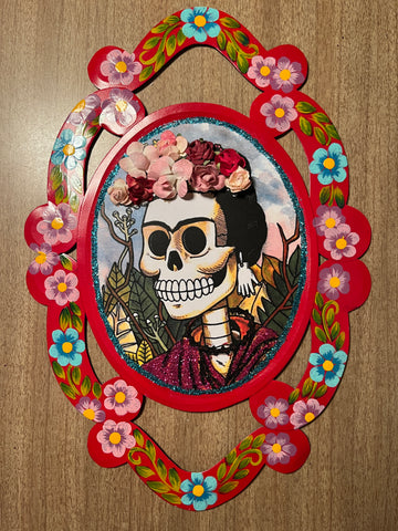 Painted Tin Wall Hanging: Frida