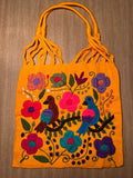 Mexican Market Bags: Loom Woven Otomi Embroidered Bag