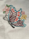 Millie's Tea Towels, Hand Embroidered: Flowers & Butterflies (8 to choose from)