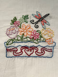 Millie's Tea Towels, Hand Embroidered: Flowers & Butterflies (8 to choose from)
