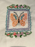 Millie's Tea Towels, Hand Embroidered: Flowers & Butterflies (8 to choose from)