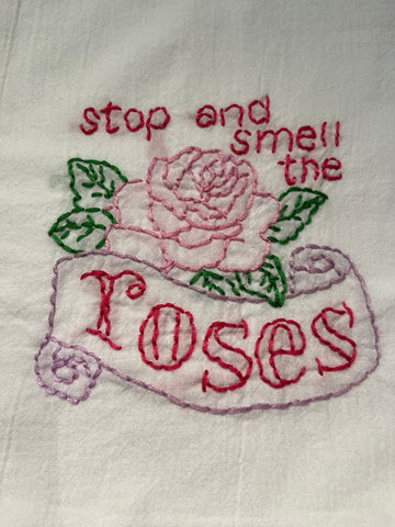 Millie's Tea Towels, Hand Embroidered: Flowers & Butterflies (8 to choose from)