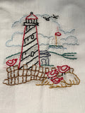 Millie's Tea Towels, Hand Embroidered: Lighthouses (8 to choose from)