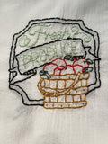 Millie's Tea Towels, Hand Embroidered: Farmer's Market Collection (9 to choose from)