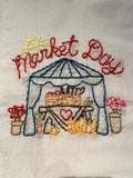 Millie's Tea Towels, Hand Embroidered: Farmer's Market Collection (9 to choose from)