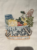 Millie's Tea Towels, Hand Embroidered: Farmer's Market Collection (9 to choose from)