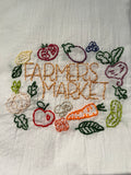 Millie's Tea Towels, Hand Embroidered: Farmer's Market Collection (9 to choose from)