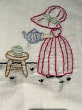 Millie's Tea Towels, Hand Embroidered: Sun Bonnet Days Collection (9 to choose from)