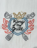 Millie's Tea Towels, Hand Embroidered: Barbecue Grilling (3 to choose from)
