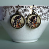 Krampus with Basket o' Children Earrings, Handmade in Detroit