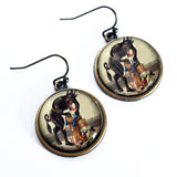 Krampus with Basket o' Children Earrings, Handmade in Detroit