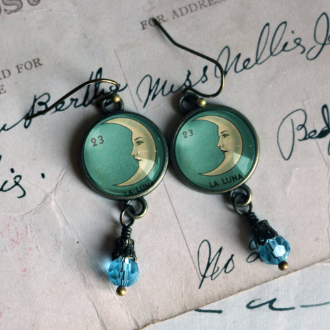 La Luna Loteria Earrings, Handmade in Detroit
