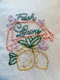 Millie's Tea Towels, Hand Embroidered: Lemons! (10 to choose from)