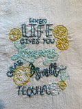 Millie's Tea Towels, Hand Embroidered: Lemons! (10 to choose from)