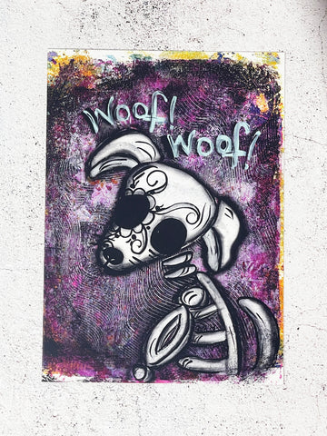 Day of the Dead Greeting Card: Muerto Doggie (Woof! Woof!)