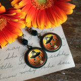 Retro Jack o'Lantern Earrings, Handmade in Detroit