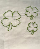 Millie's Tea Towels, Hand Embroidered: Shamrock Collection (3 to choose from)