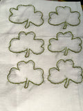 Millie's Tea Towels, Hand Embroidered: Shamrock Collection (3 to choose from)