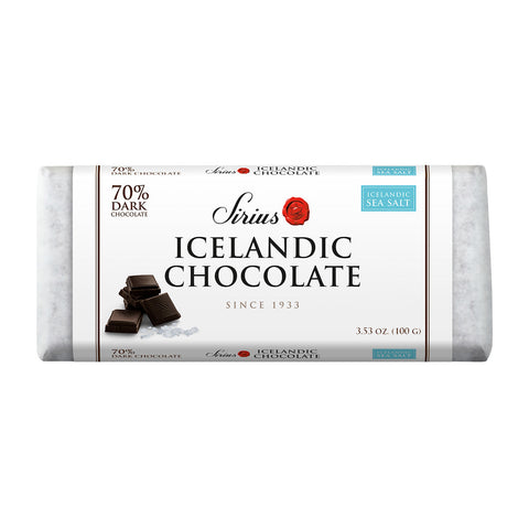 Nói Síríus Dark Chocolate Bar (70%) with Sea Salt, from Iceland