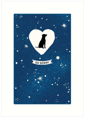 Sympathy Card : Dog, Night Sky