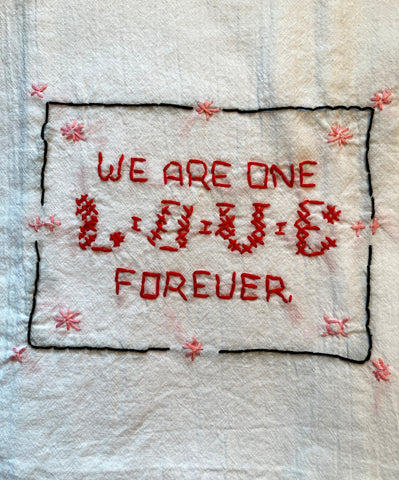 Millie's Tea Towels, Hand Embroidered: Happy Anniversary Collection (2 to Choose From)
