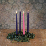 Traditional Advent Beeswax Candles, Hand Dipped, Box of 4