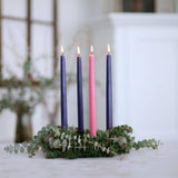 Traditional Advent Beeswax Candles, Hand Dipped, Box of 4