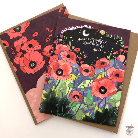 Birthday Card: Poppies