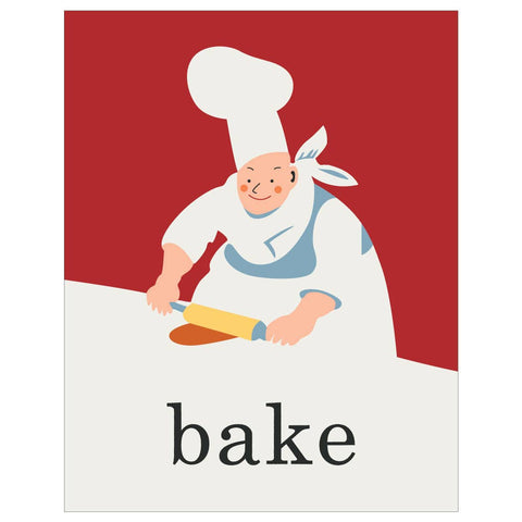Greeting Card: Baker Rolling Dough