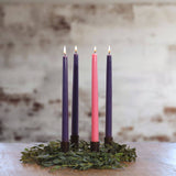 Traditional Advent Beeswax Candles, Hand Dipped, Box of 4