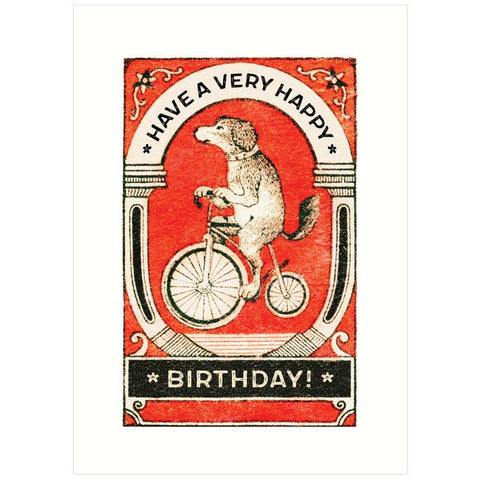Birthday Card : Dog on a Bike